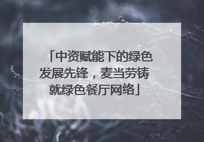 中资赋能下的绿色发展先锋，麦当劳铸就绿色餐厅网络