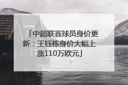 中超联赛球员身价更新：王钰栋身价大幅上涨110万欧元