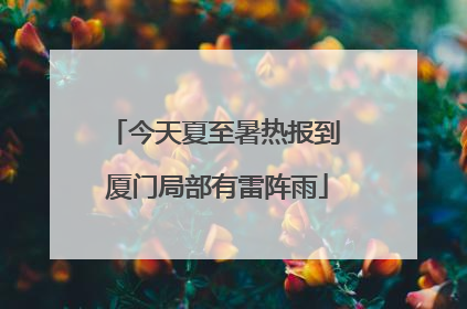 今天夏至暑热报到 厦门局部有雷阵雨