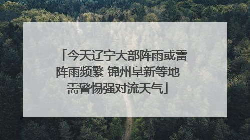 今天辽宁大部阵雨或雷阵雨频繁 锦州阜新等地需警惕强对流天气
