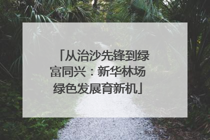 从治沙先锋到绿富同兴：新华林场绿色发展育新机