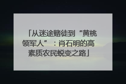 从迷途赌徒到“黄桃领军人”：肖石明的高素质农民蜕变之路