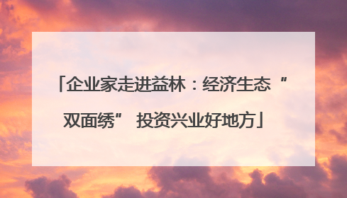 企业家走进益林：经济生态“双面绣” 投资兴业好地方