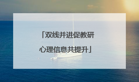 双线并进促教研 心理信息共提升