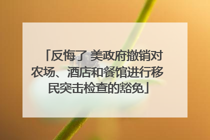 反悔了 美政府撤销对农场、酒店和餐馆进行移民突击检查的豁免