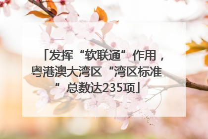 发挥“软联通”作用，粤港澳大湾区“湾区标准”总数达235项