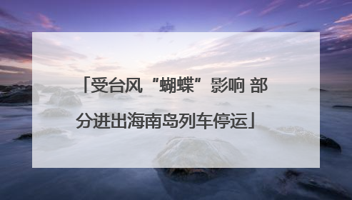 受台风“蝴蝶”影响 部分进出海南岛列车停运