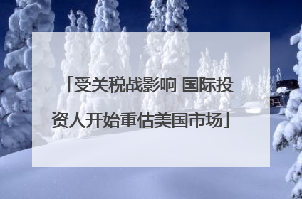受关税战影响 国际投资人开始重估美国市场