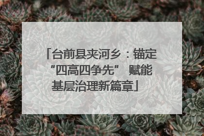 台前县夹河乡：锚定“四高四争先” 赋能基层治理新篇章