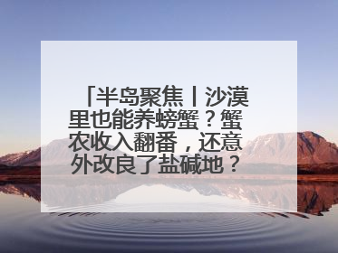 半岛聚焦丨沙漠里也能养螃蟹？蟹农收入翻番，还意外改良了盐碱地？咋做到的？