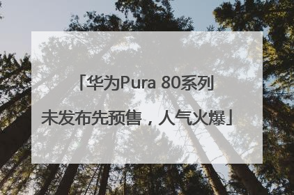 华为Pura 80系列未发布先预售，人气火爆