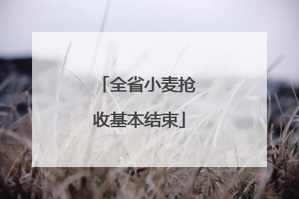 全省小麦抢收基本结束