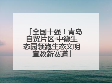 全国十强！青岛自贸片区·中德生态园领跑生态文明宣教新赛道
