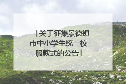 关于征集景德镇市中小学生统一校服款式的公告