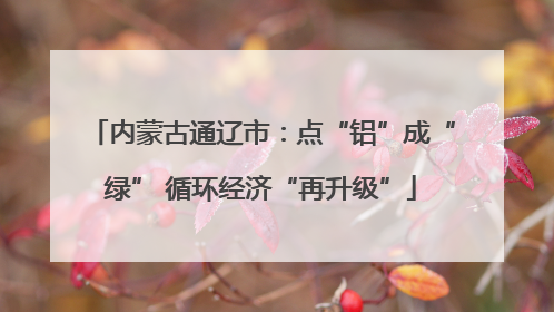 内蒙古通辽市：点“铝”成“绿” 循环经济“再升级”