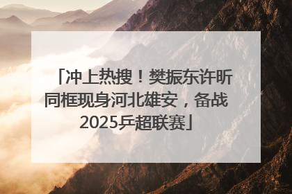 冲上热搜！樊振东许昕同框现身河北雄安，备战2025乒超联赛