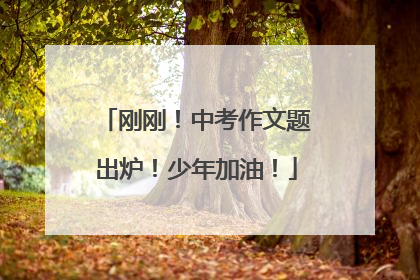 刚刚！中考作文题出炉！少年加油！