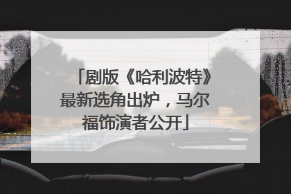 剧版《哈利波特》最新选角出炉，马尔福饰演者公开