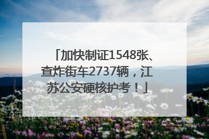 加快制证1548张、查炸街车2737辆，江苏公安硬核护考！