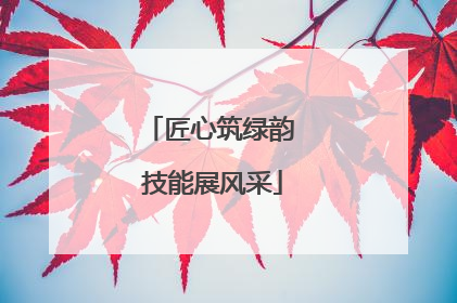 匠心筑绿韵 技能展风采