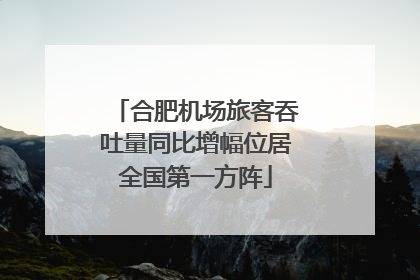 合肥机场旅客吞吐量同比增幅位居全国第一方阵