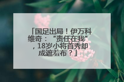 国足出局！伊万科维奇：“责任在我”，18岁小将首秀却成遮羞布？