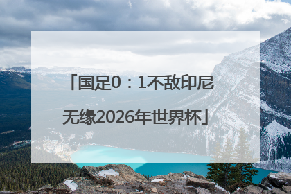 国足0：1不敌印尼 无缘2026年世界杯