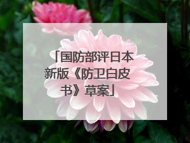 国防部评日本新版《防卫白皮书》草案