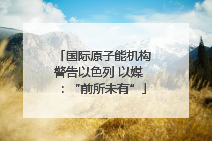 国际原子能机构警告以色列 以媒：“前所未有”