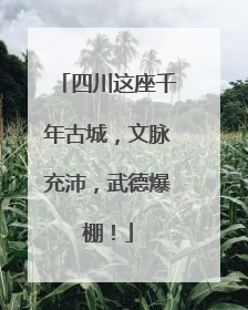 四川这座千年古城，文脉充沛，武德爆棚！