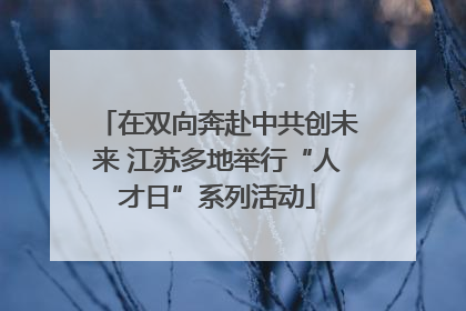 在双向奔赴中共创未来 江苏多地举行“人才日”系列活动