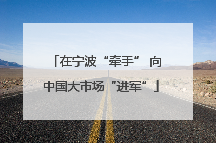 在宁波“牵手” 向中国大市场“进军”