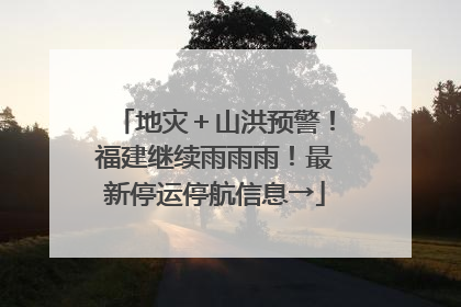 地灾＋山洪预警！福建继续雨雨雨！最新停运停航信息→