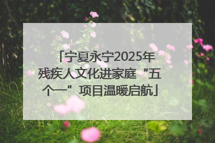 宁夏永宁2025年残疾人文化进家庭“五个一”项目温暖启航