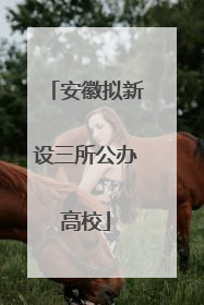 安徽拟新设三所公办高校