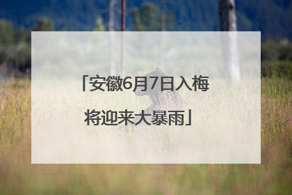 安徽6月7日入梅 将迎来大暴雨