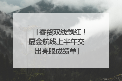 客货双线飘红！厦金航线上半年交出亮眼成绩单