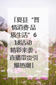 夏县“晋情消费·品质生活”618活动 精彩来袭，直播带货引爆热潮