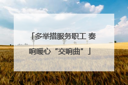 多举措服务职工 奏响暖心“交响曲”