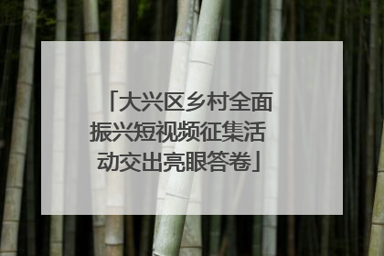 大兴区乡村全面振兴短视频征集活动交出亮眼答卷