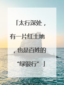 太行深处，有一片红土地，也是百姓的“绿银行”