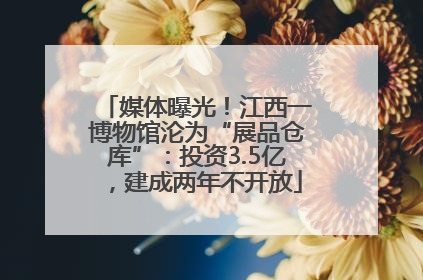 媒体曝光！江西一博物馆沦为“展品仓库”：投资3.5亿，建成两年不开放