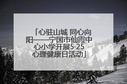 心驻山城 同心向阳——宁国市仙霞中心小学开展5·25心理健康日活动