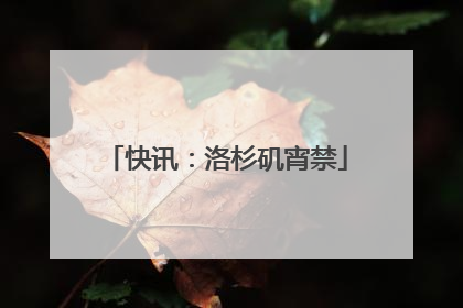 快讯：洛杉矶宵禁