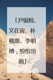 尹锡悦、文在寅、朴槿惠、李明博，纷纷出面