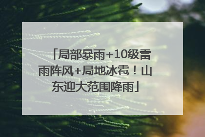 局部暴雨+10级雷雨阵风+局地冰雹！山东迎大范围降雨