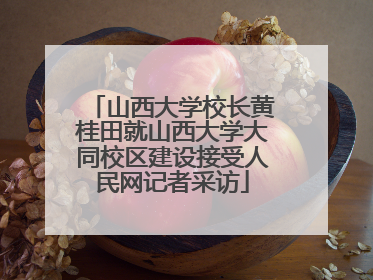 山西大学校长黄桂田就山西大学大同校区建设接受人民网记者采访