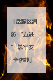 岳麓区消防 “五进” 筑牢安全防线