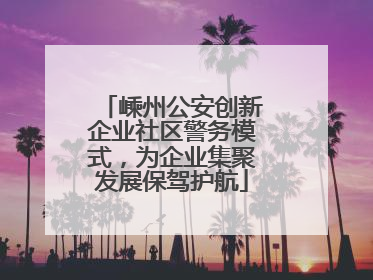 嵊州公安创新企业社区警务模式，为企业集聚发展保驾护航