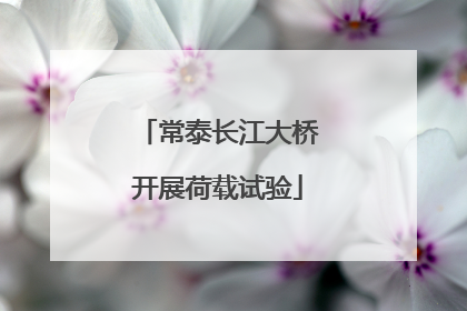 常泰长江大桥开展荷载试验
